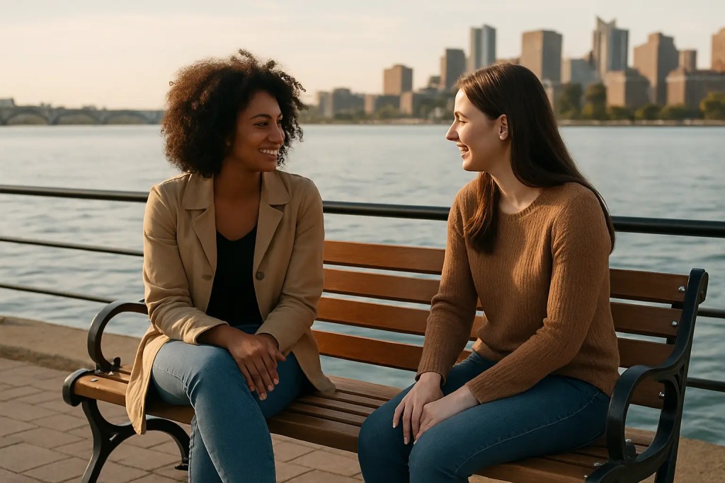 A woman during Outdoor Relationship Coaching session in South AMboy NJ